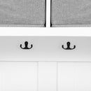 Hall Tree With 6 Hooks And Hinged Lid, Coat Hanger, Storage Bench, 3 In 1 Design
