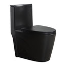 1.1 / 1.60 Gpf Dual Flush 1 Piece Toilet, Water Saving Elongated Comfort Height Floor Mounted, Soft Close Seat, 1000 Gram Map Flushing Score Toilet - Matte Black