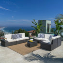 Santa Cruz - Outdoor 8 Piece Sectional Set - Dark Brown