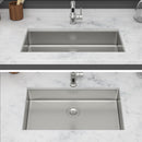 Ada-Compliant Undermount Kitchen Sink, Low Depth Single Bowl - Brushed Nickel