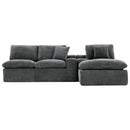 Cloud Sectional Sofa With Double Layer Cushion And Side Pockets, Free-Combined