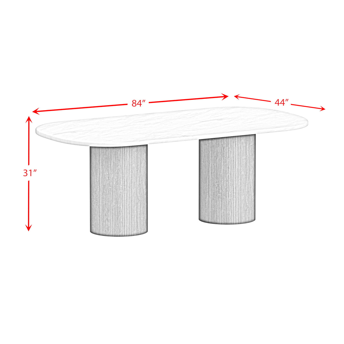 Sylvie Oval Dining Table With Faux Marble Top in Black by Elements International, view 21