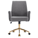 Ergonomic Mid-Back Office Chair With Striped Velvet Fabric