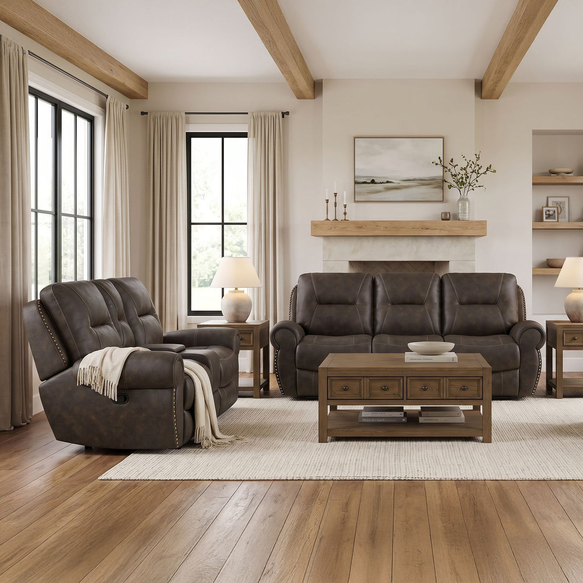 Topeka Living Room Set in Dark Brown by Elements International, view 16
