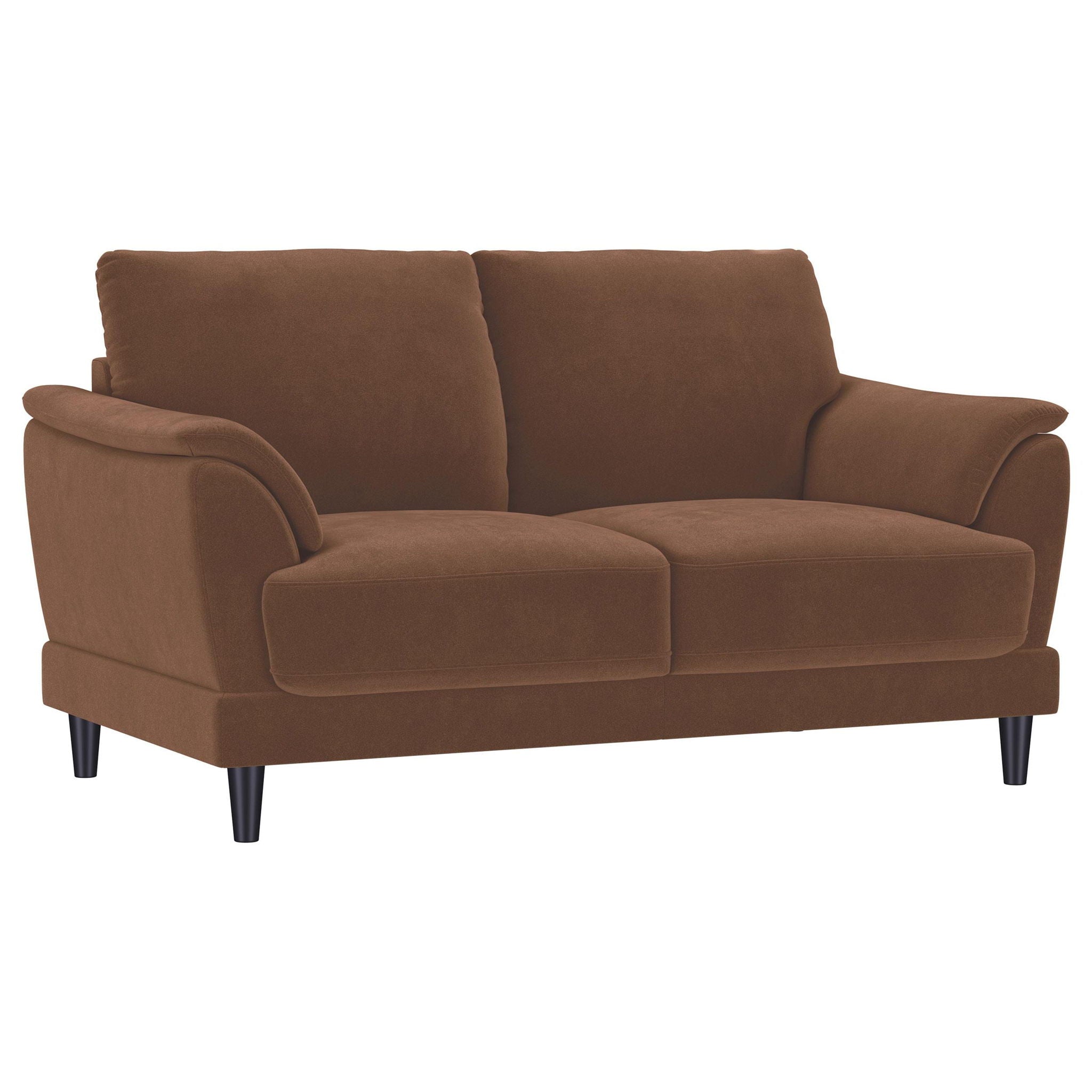 Selma 2-piece Velvet Upholstered Crescent Arm Sofa Set Rust