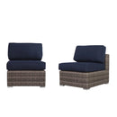 Seating Set With Cushions Handcrafted Wicker Design