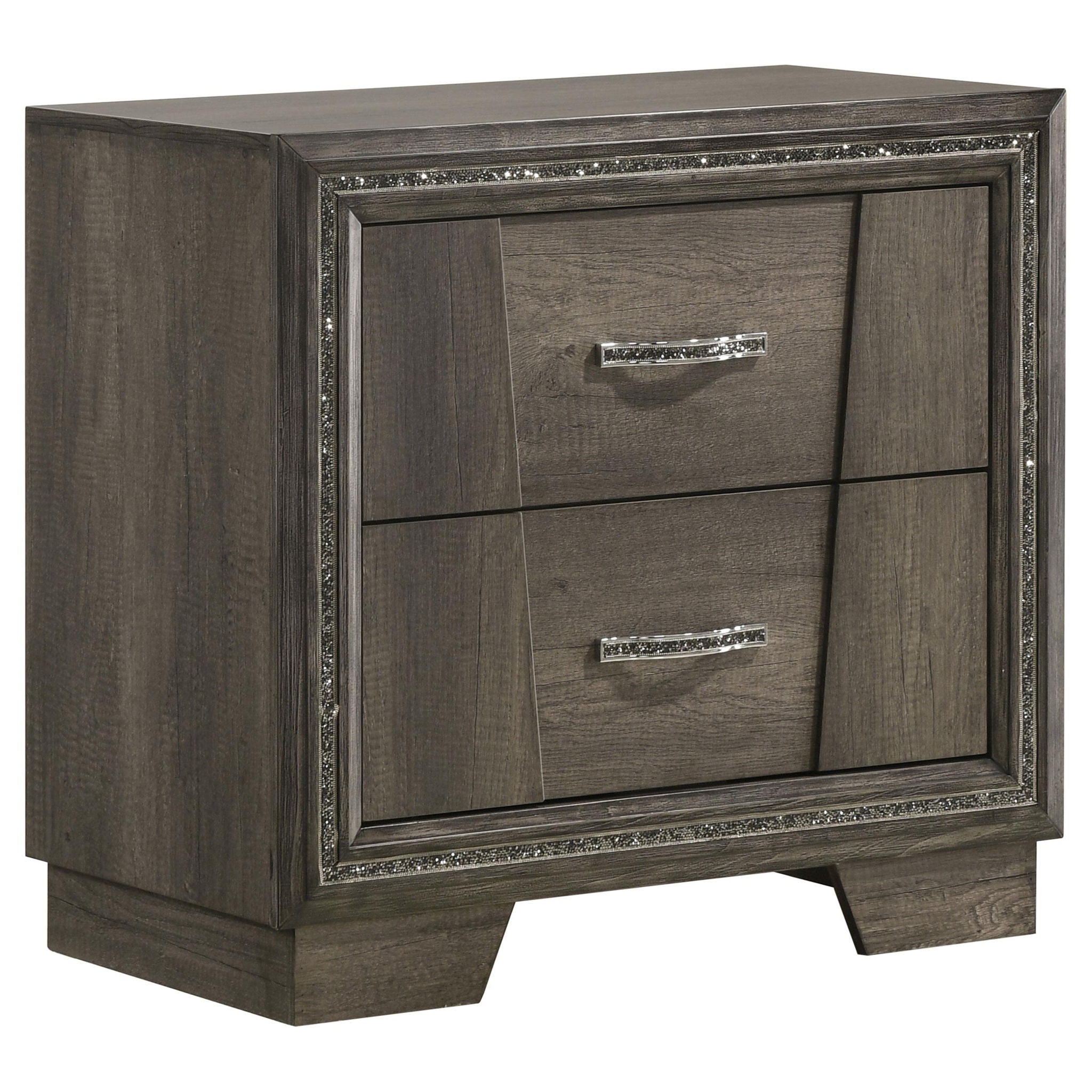 Janine 2-drawer Nightstand Bedside Table Grey