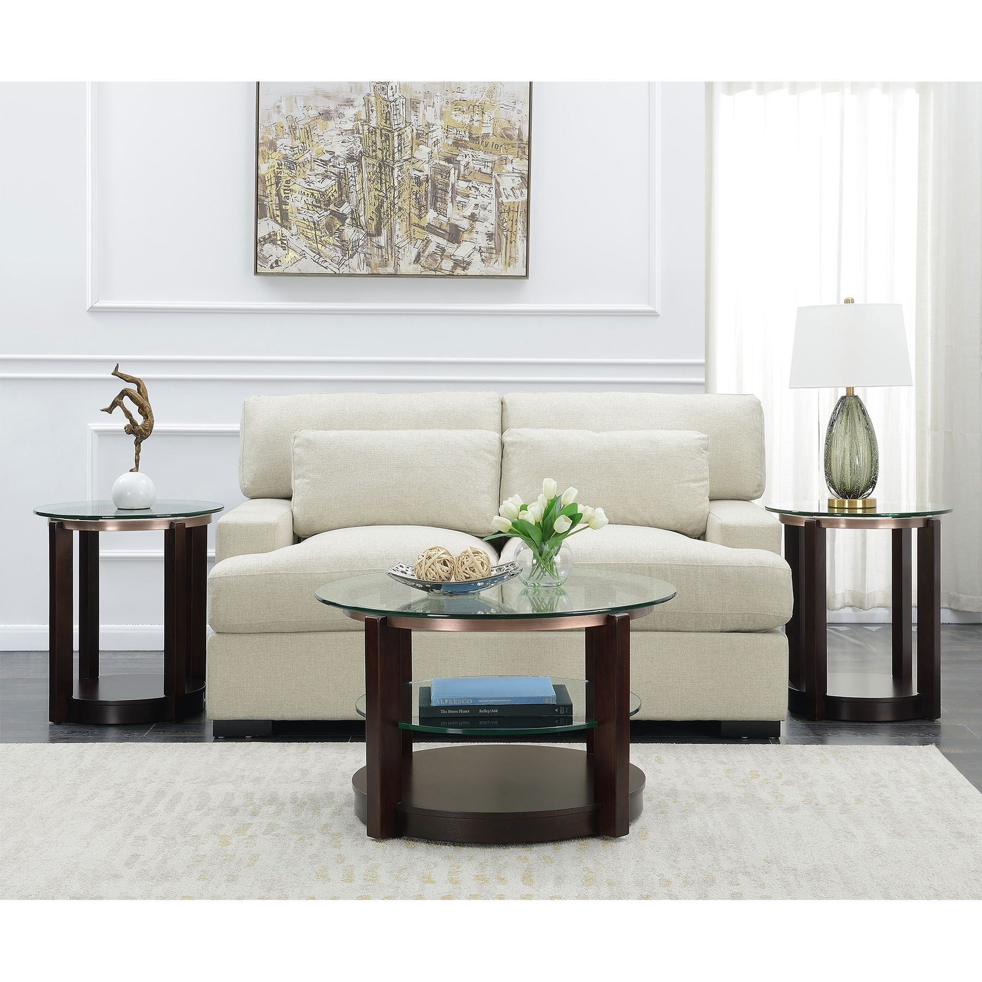 Elsa Occasional Table Set in Dark Brown by Elements International, view 2