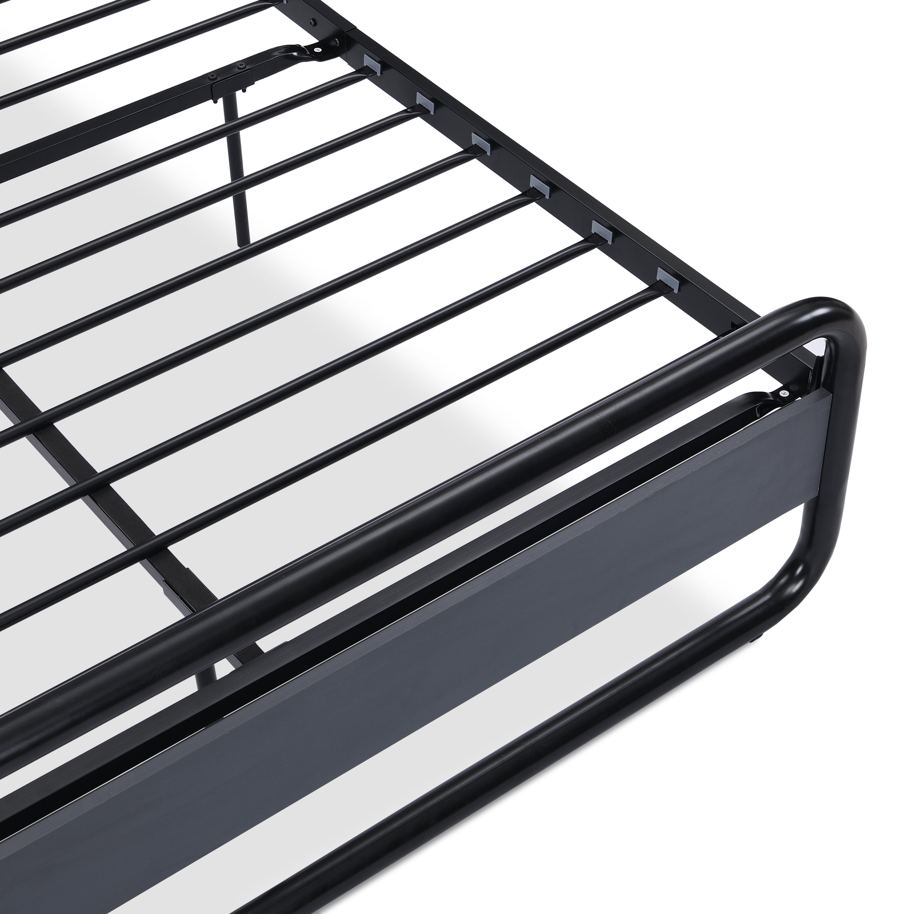Industrial Platform Queen Bed Frame/Mattress Foundation with Rustic Headboard and Footboard, Strong Steel Slat Support, No Box Spring Needed, Noise Free, Easy Assembly - Atlantic Fine Furniture Melbourne FL