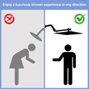 Luxury Rain Shower Head With Adjustable Arm, 10" Square, Stainless Steel - Brushed Nickel