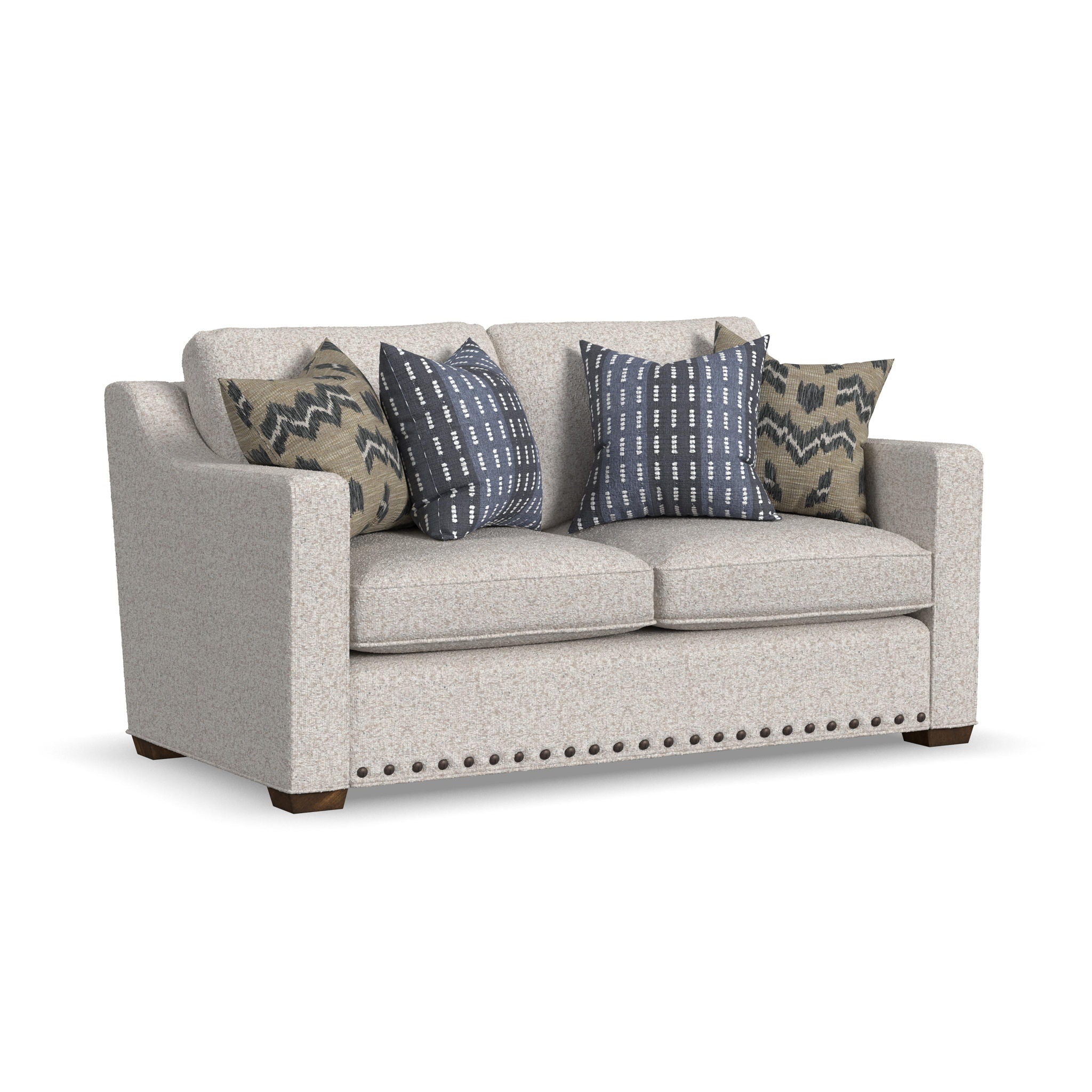 Milo - Fabric Loveseat With Nailhead Trim