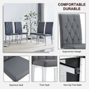 Vintage Style Armless Dining Chairs Set With Grid And Buckle Design