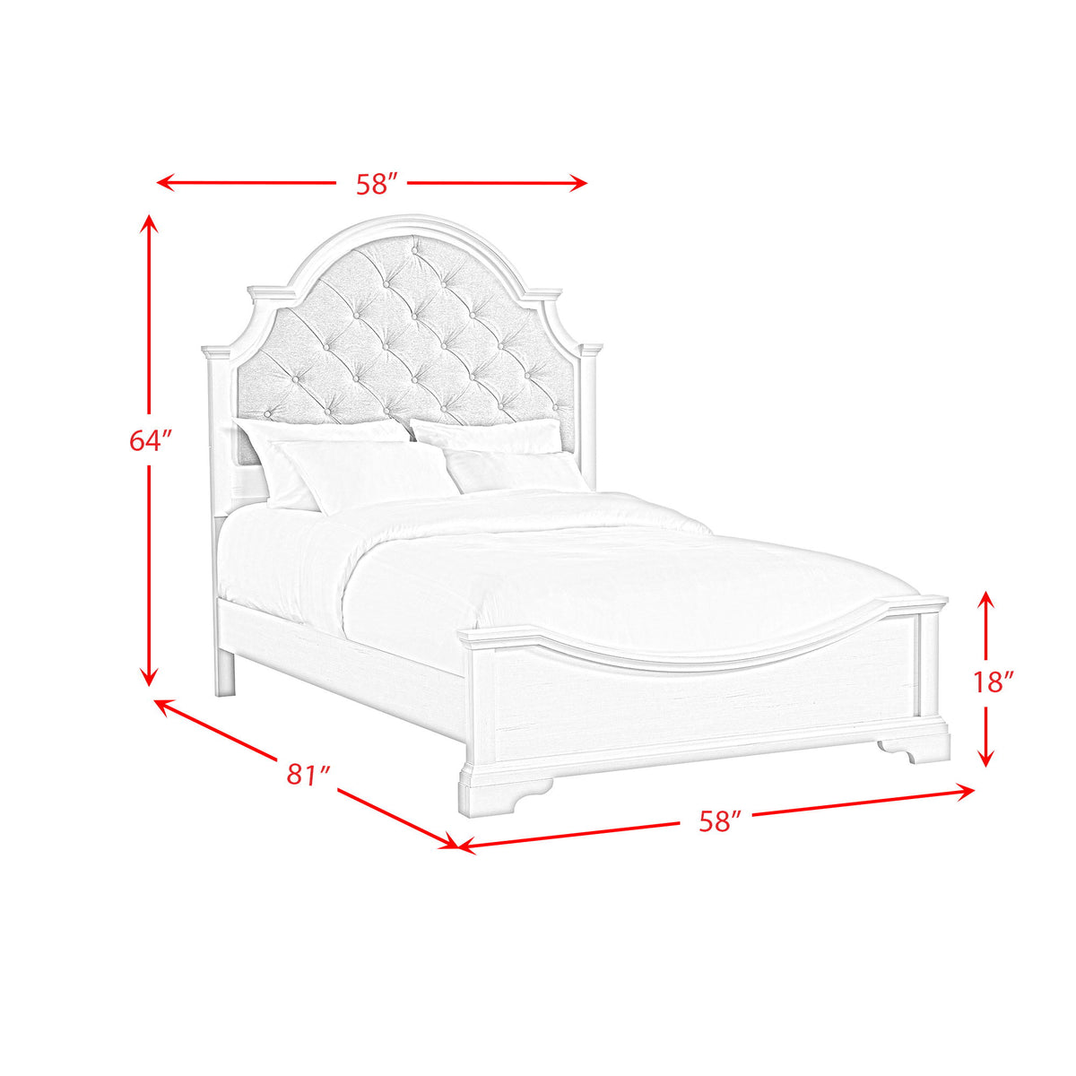 Eastwood Youth Upholstered Bedroom Set in White by Elements International, view 19