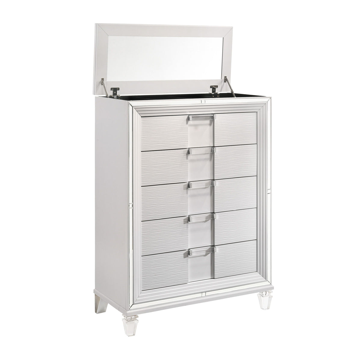 Twenty Nine 5-Drawer Flip-Top Chest in Dark Gray by Elements International, view 27