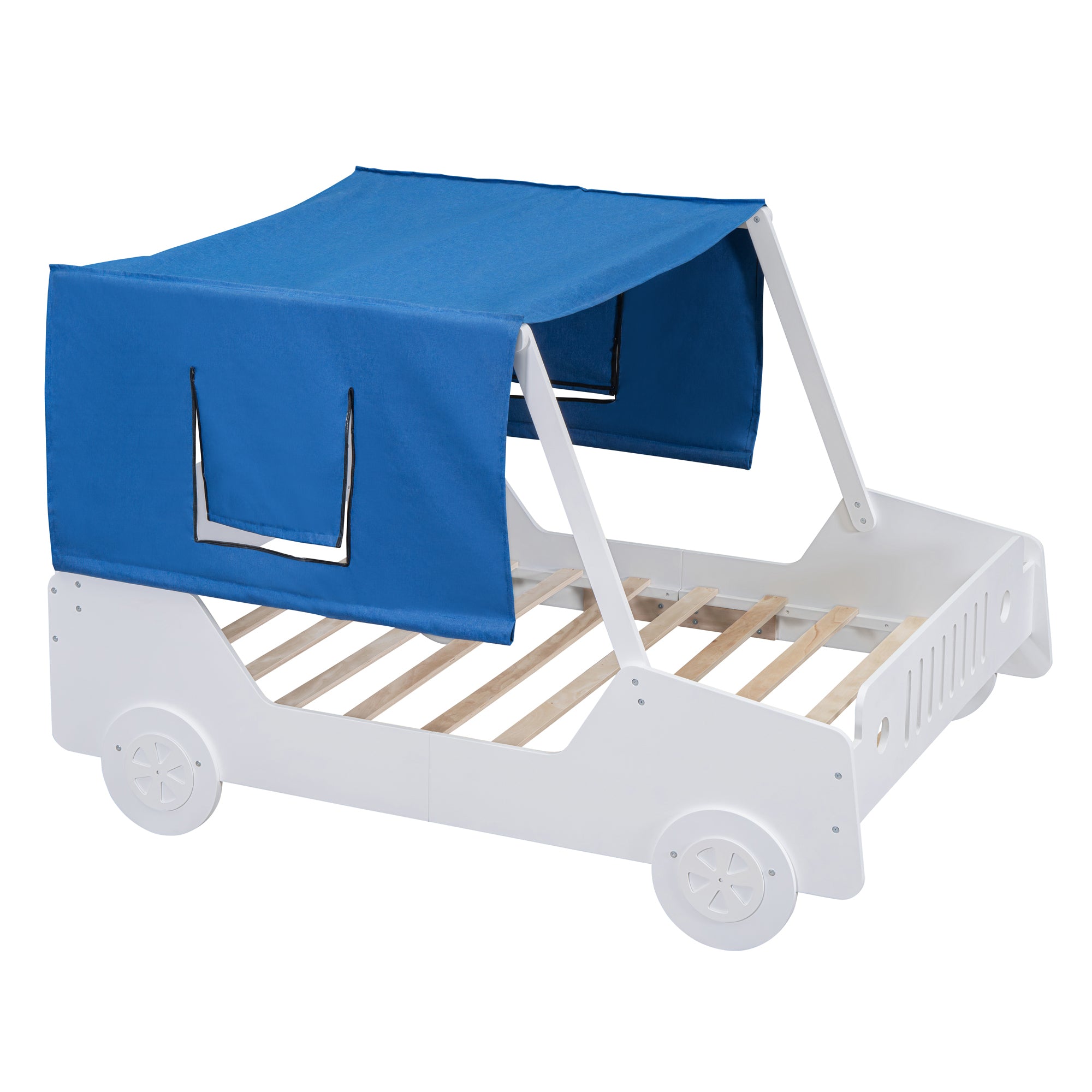 Full Size Car Shaped Bed with Tents,White - Atlantic Fine Furniture Melbourne FL
