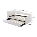 Jedda - Twin Daybed With Trundle - White Synthetic Leather