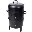 Portable Charcoal Smoker Grill For Outdoor Cooking - Black
