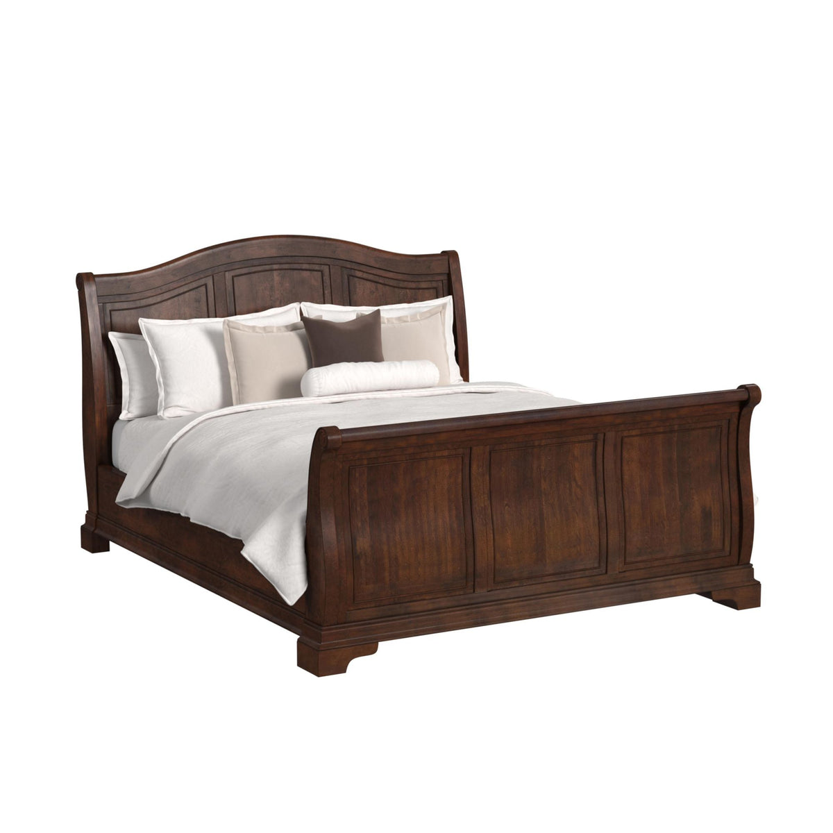 Cameron Sleigh Bed in Dark Brown by Elements International