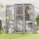 Outdoor Cat House, Diy Cat Enclosure Catio With Double Enter Doors