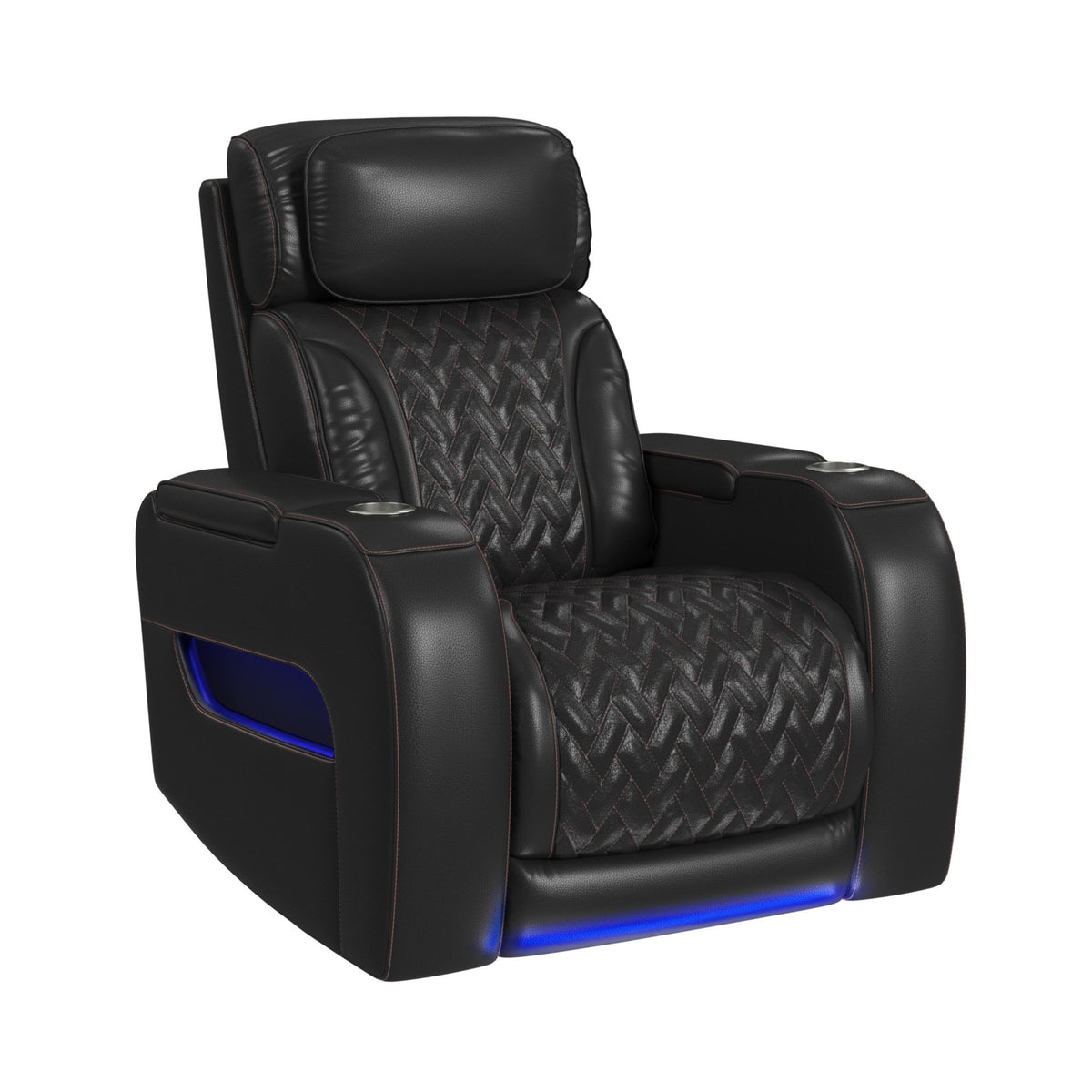 Prime Time P3 Recliner With LED And Wireless Charger Pocket in Black by Elements International