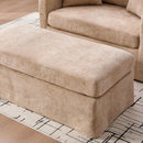 Accent Chair Wide With 2 Bolster Pillows, And Matching Ottoman
