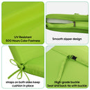 2 Piece Outdoor Chaise Lounge Chair Cushion Set With Pillow, Replacement Patio Seat Cushions - Apple Green