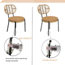 3 Pieces Of Luxury Outdoor Wicker Furniture Patio Bistro Style Table And Chair Combination, Weather Resistant PE Wicker Weave, Suitable For Garden - Black / Natural