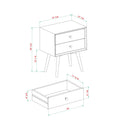 Mid Century Modern Double Drawer Nightstand - Caramel