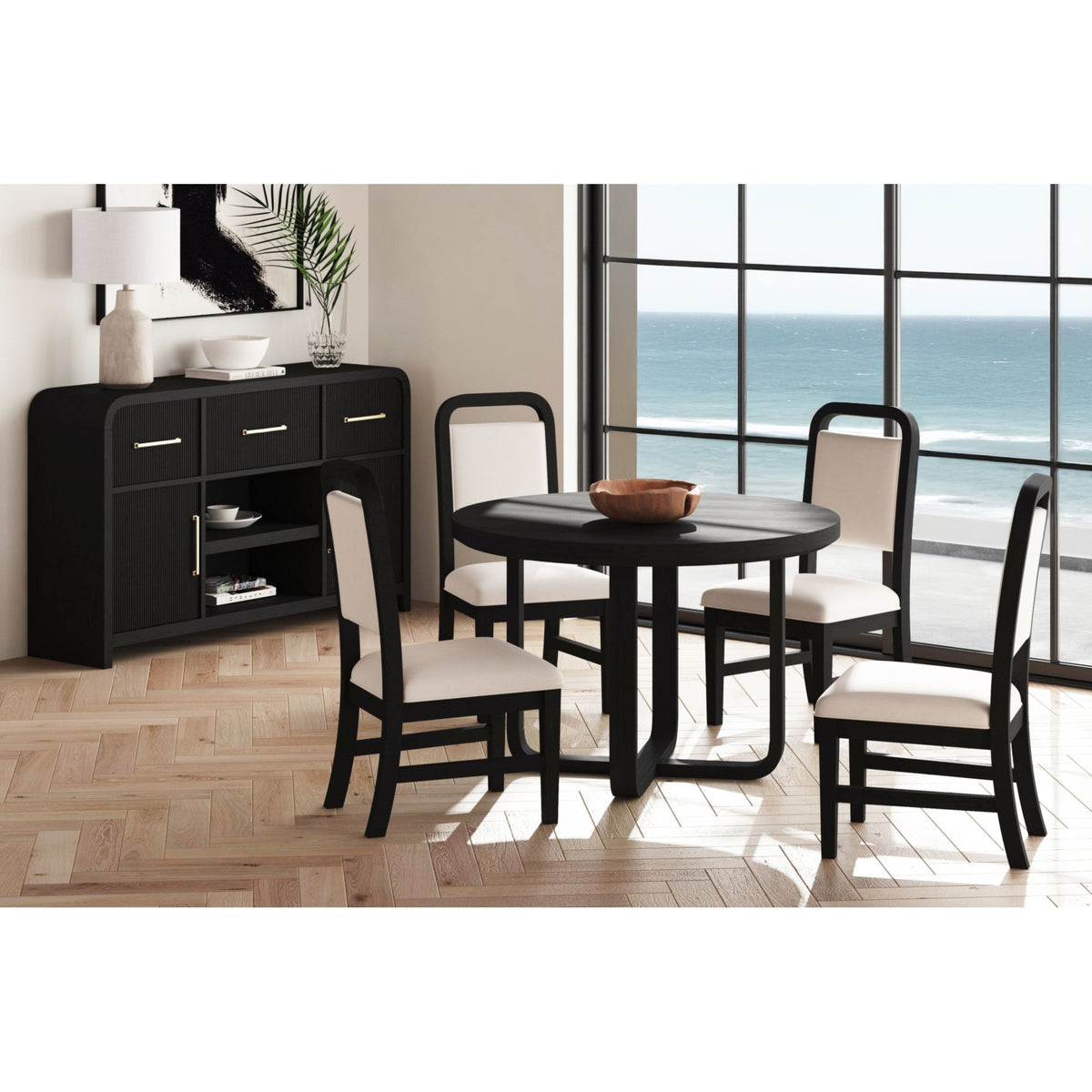 Ridgemont Round Dining Table in Black by Elements International, view 18