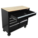 9 Drawer Multifunctional Steel Tool Cart With Wheels And Wooden Top