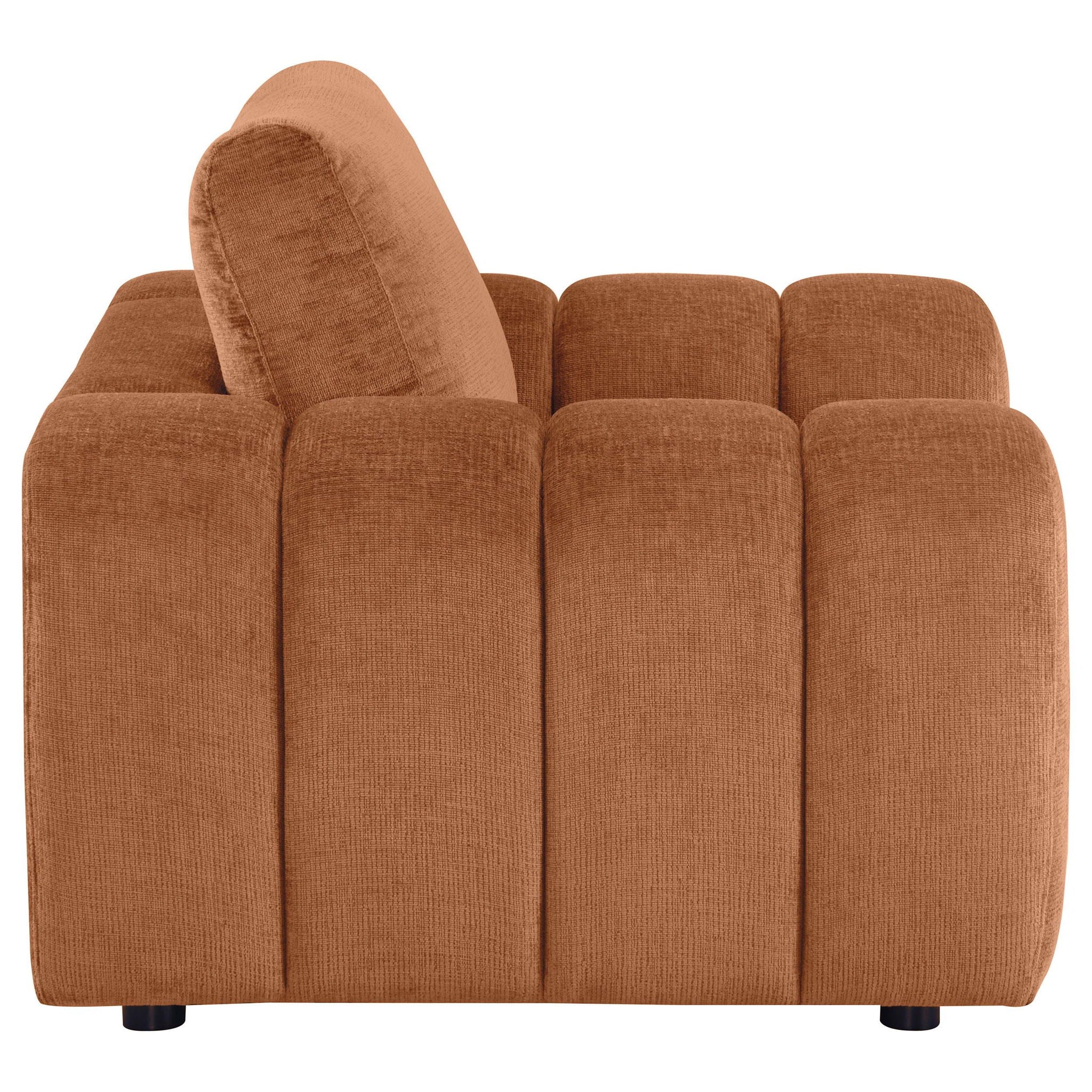 Burnett Chenille Upholstered Accent Chair Burnt Orange - Atlantic Fine Furniture Melbourne FL