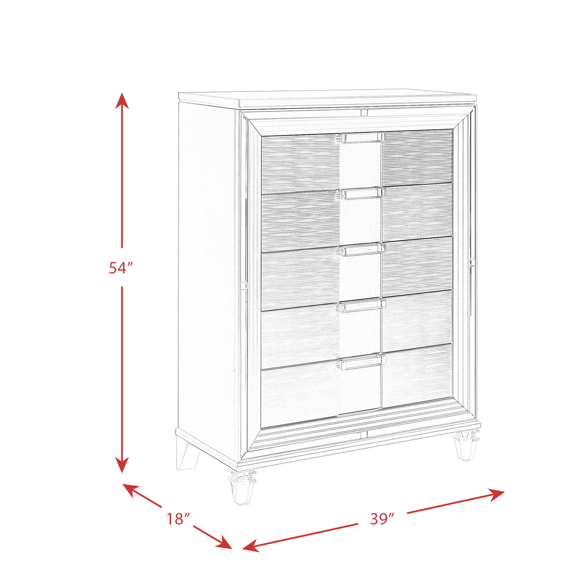 Twenty Nine 5-Drawer Flip-Top Chest in Dark Gray by Elements International, view 28