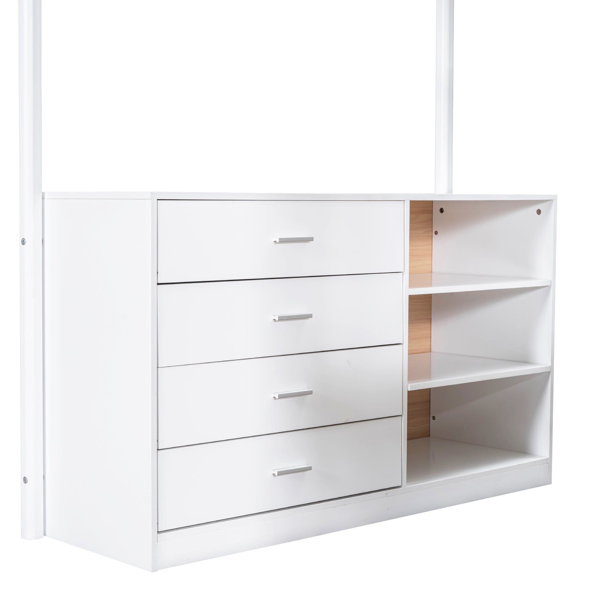 Full Size Teddy FleeceLoft Bed Wood Bed, White - Atlantic Fine Furniture Melbourne FL