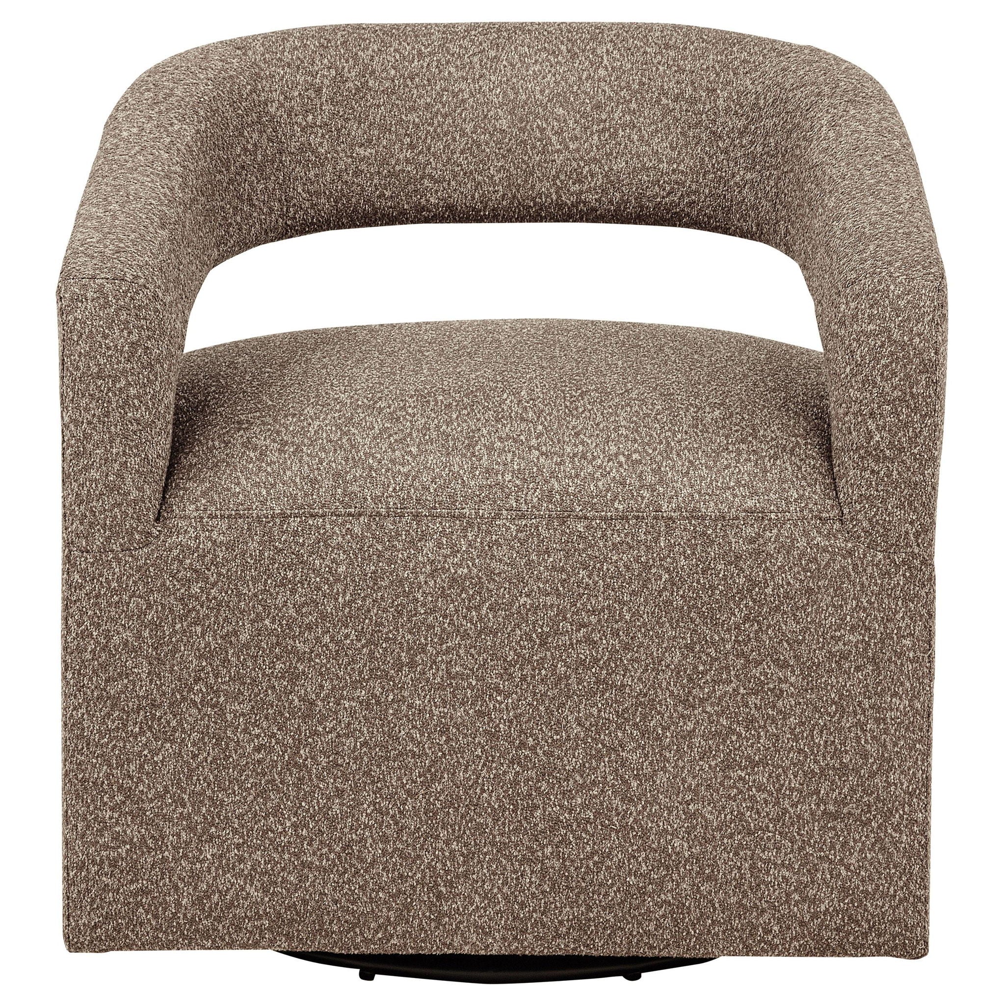 Westhill Boucle Upholstered Swivel Accent Chair Rocky Road