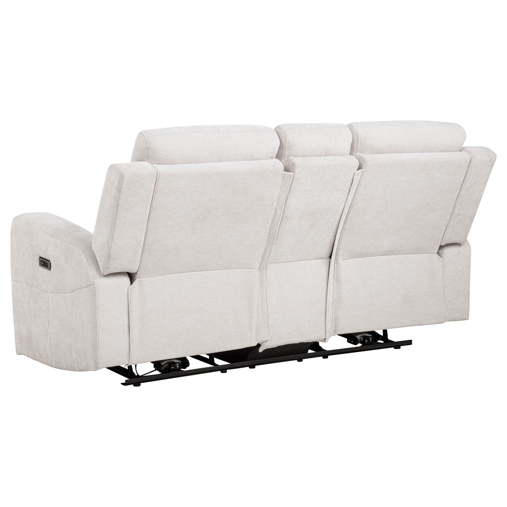 Kennett 2-piece Chenille Power Reclining Sofa Set Ivory