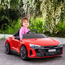 Aosom - Kids Ride On Car, 12V Licensed Audi Rs E-Tron Gt 3.1 Mph Electric Car For Kids, Ride-On Toy For Boys And Girls With Remote Control, 4 Wheels With Suspension, Horn, Music, Lights - Red