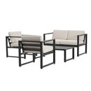 Navan - 4 Pieces Chat Set - Black / Beige