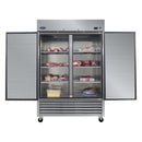 54" Commercial Freezer 49 Cu.Ft With 2 Solid Door Reach-In Freezers Stainless Steel Etl Approved Upright Freeze Storage - Silver