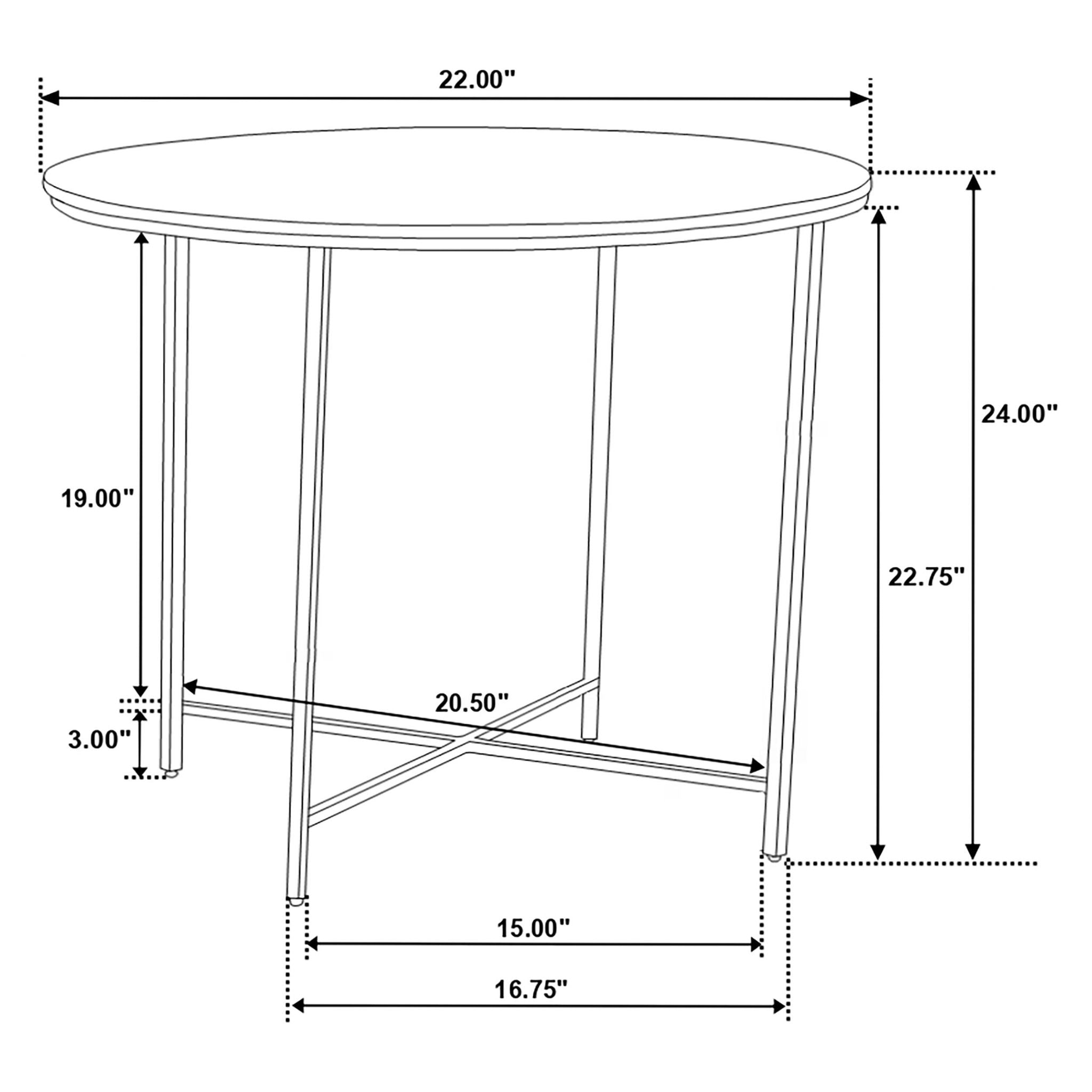 Ellison 2-piece Round Marble Coffee and End Table Set White - Atlantic Fine Furniture Melbourne FL