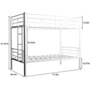 Bunk Bed For Kids, Convertible Frame With Ladders & Guardrail