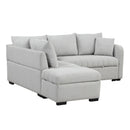L-Shaped Sectional Pull Out Sofa Bed Sleeper Sofa With Two USB Ports, Two Power Sockets And A Movable Storage Ottoman