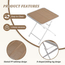 Modern Folding Square Table, Water Proof And Wear Resistant - Apricot / White