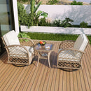 3 Piece Outdoor Chair & Table Set Chat Set, 2 Person Rattan Seating Group