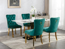 Nikki - Modern, High-End Tufted Solid Wood Contemporary Velvet Upholstered Dining Chair With Golden Stainless Steel Plating Legs, Nailhead Trim (Set of 2)