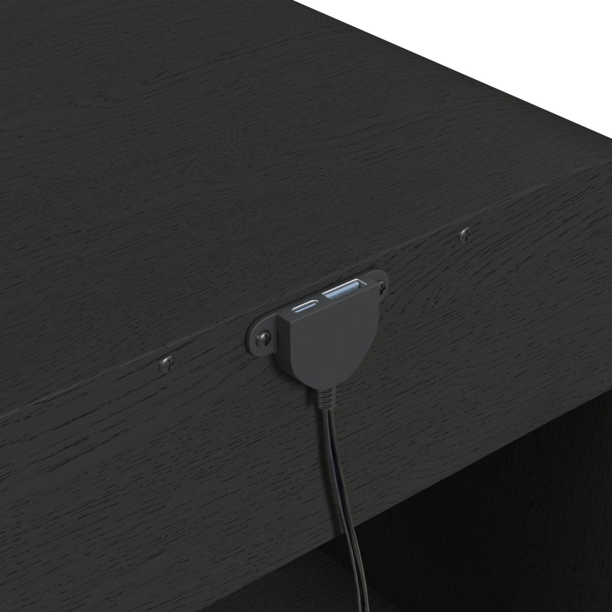 Ridgemont End Table With USB in Black by Elements International, view 20
