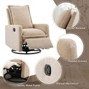 Swivel Rocker Glider Recliner, Rocking Chair Nursery For Living Room