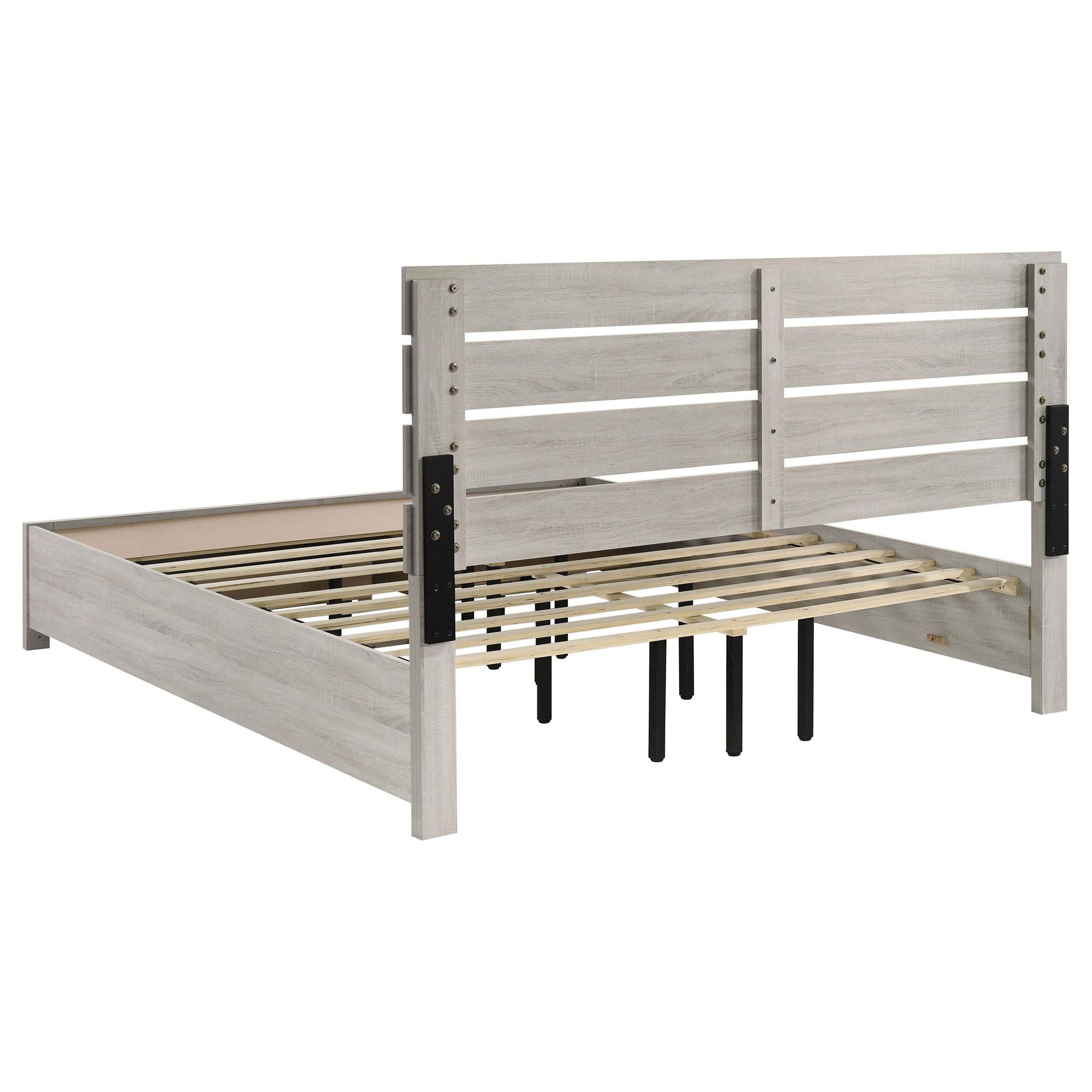 Brantford Wood Eastern King Storage Panel Bed Coastal White