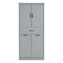 Modern Bathroom Storage Cabinet With Two Laundry Baskets, One Drawer, Adjustable Shelf