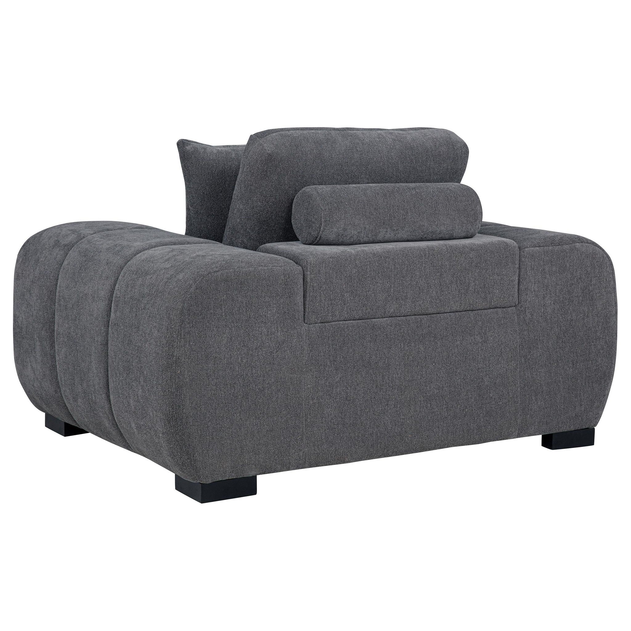 Octavia Upholstered Track Arm Accent Chair Charcoal Grey - Atlantic Fine Furniture Melbourne FL