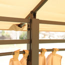 Outdoor Patio Gazebo Tent With Ventilated Double Roof And Sidewall